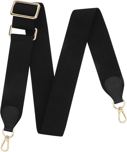 Adjustable Wide Purse Straps Replacement Crossbody Bags for Women Handbags, Cross Body Bag & Shoulder Bag with Silver Snap Hooks - Black, Length 28-47 Inch, Wide 2 Inch in Saudi Arabia