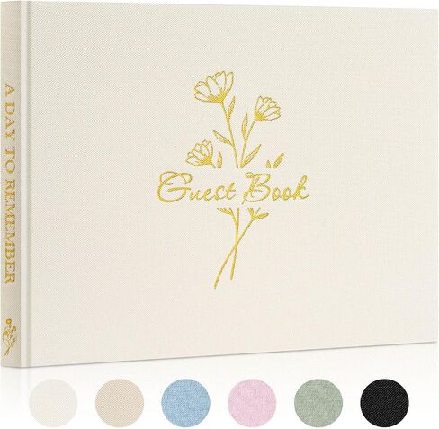 Lanpn Wedding Guest Book with 108 Blank Pages - Elegant Linen Hardcover Guestbook Wedding Reception for Sign in and Photos - Polaroid Guest Book for Wedding Bridal Shower Baby Shower (Sage Green) in Saudi Arabia