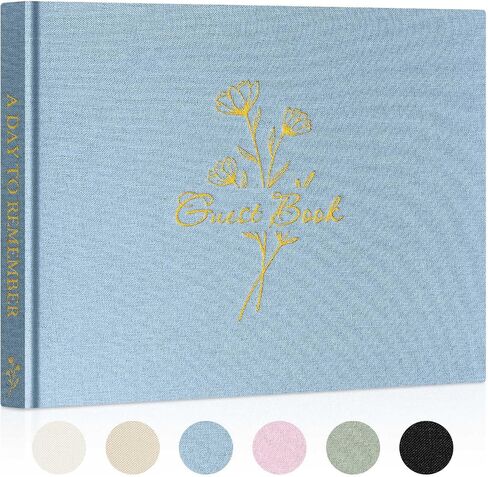 Lanpn Wedding Guest Book with 108 Blank Pages - Elegant Linen Hardcover Guestbook Wedding Reception for Sign in and Photos - Polaroid Guest Book for Wedding Bridal Shower Baby Shower (Sage Green) in Saudi Arabia