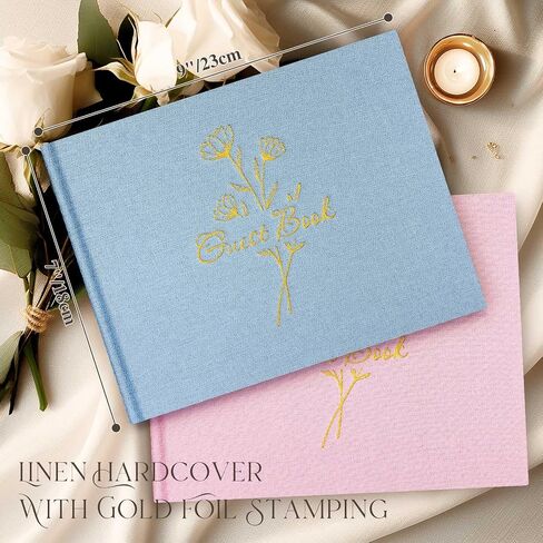 Lanpn Wedding Guest Book with 108 Blank Pages - Elegant Linen Hardcover Guestbook Wedding Reception for Sign in and Photos - Polaroid Guest Book for Wedding Bridal Shower Baby Shower (Sage Green) in Saudi Arabia