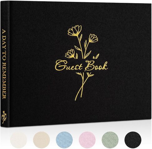 Lanpn Wedding Guest Book with 108 Blank Pages - Elegant Linen Hardcover Guestbook Wedding Reception for Sign in and Photos - Polaroid Guest Book for Wedding Bridal Shower Baby Shower (Sage Green) in Saudi Arabia