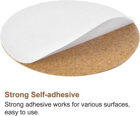 uxcell 50pcs Self Adhesive Cork Coasters 3.5 x 3.5 x 0.08 Cork Mats Cork Tiles Cork Backing Sheets Mini Cork Board for Coasters and DIY Crafts, Round in Saudi Arabia