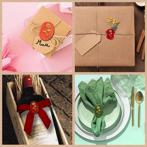 1pc Rose Wax Seal Stamp 3D Embossed Sealing Wax Stamp Oval Vintage Seal Stamp Gift for Christmas 20x30mm Retro Brass Head Stamp with Wooden Handle for Envelope Invitation Decoration in Saudi Arabia