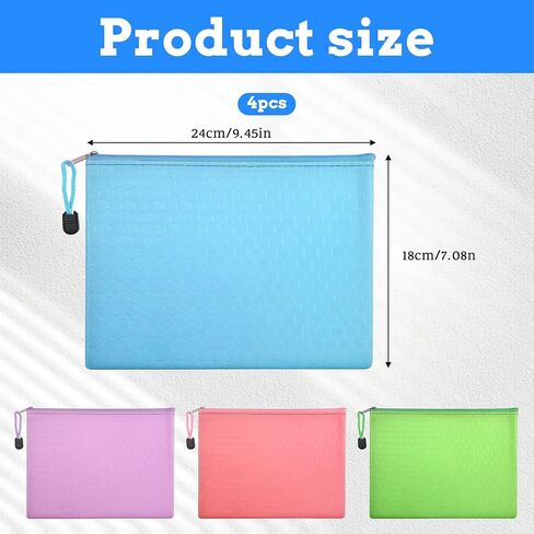 4 Pack Bank Deposit Money Bags with Zipper, Colorful PU Leather Bags Cash Zipper Pouch Cash Wallet Pouches for Coins Cosmetics Invoice Bills Tools (9.5 x 7.1 Inches) in Saudi Arabia