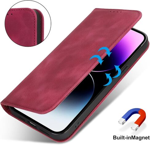 for iPhone 14 Pro Max Wallet Case for Women,for iPhone 14 Pro Max Case with Card Holder and Wrist Strap,Leather Shockproof Magnetic Kickstand Flip Phone Case-Yellow in Kuwait