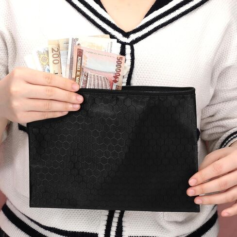 4 أكياس إيداع مودعة بنكي مع سوستة ، أكياس جلدية بو ملونة نقدية نقدية حقيبة محفظة نقدية للعملات المعدنية الفاتورة (9.5 × 7.1 بوصة) in Saudi Arabia