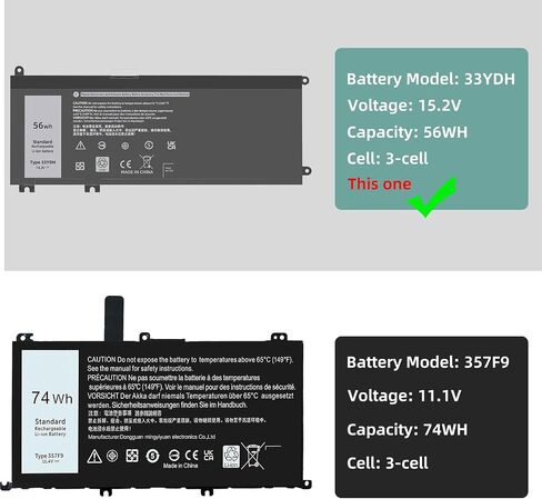 42Wh WDX0R Laptop Battery Replacement for Dell Inspiron 15 13 5000 7000 Series 5568 5567 5570 7579 7378 5567 7573 5565 5379 5378 Latitude 3180 3380 3590 3490 3340 Vostro 5581 5468 P69G 3CRH3 WDXOR in Saudi Arabia