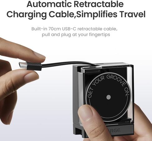 SHARGE Retractable 65W USB C Charger, GaN Power with USB C Cable,Multi-Device PD Fast Charging for MacBook Pro/Air, iPhone 16,Pixel Book, iPad Pro White in Kuwait