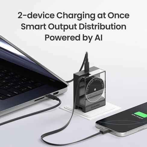 SHARGE Retractable 65W USB C Charger, GaN Power with USB C Cable,Multi-Device PD Fast Charging for MacBook Pro/Air, iPhone 16,Pixel Book, iPad Pro White in Kuwait