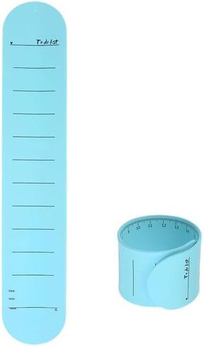1pc Wearable Nurse Notepad Wristbands,Silicone Reminder Bracelet Write On Memo,Writable Dry Erase Slap Sticky Notes Ruler,Gifts for Nurse Teacher Planners,Notebooks and Writing Pads (Blue) in Saudi Arabia