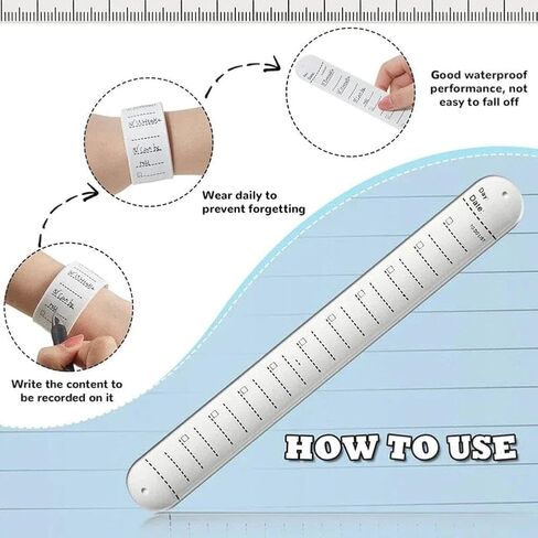 1pc Wearable Nurse Notepad Wristbands,Silicone Reminder Bracelet Write On Memo,Writable Dry Erase Slap Sticky Notes Ruler,Gifts for Nurse Teacher Planners,Notebooks and Writing Pads (Blue) in Saudi Arabia