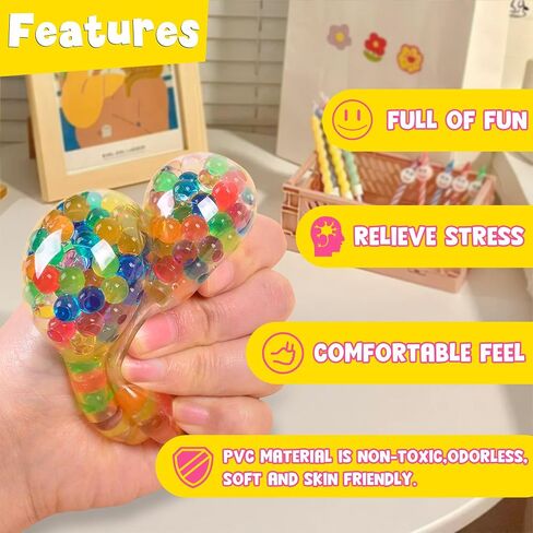 12 Pack Easter Eggs with Light-Up Grape Mesh Squishy Stress Ball, Glow in The Dark Squeeze Balls Sensory Toys for Kids Teens Easter Basket Stuffers Party Favors Gifts Classroom Prizes Easter Egg Hunt in Saudi Arabia