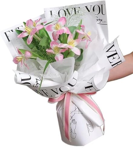 Ibluelover 20 ورقة زهرة التفاف الورق باقة الالتفاف الأسود مقاوم للماء الزهور غلاف التغليف هدية لتخرج الزفاف عيد الحب in Kuwait