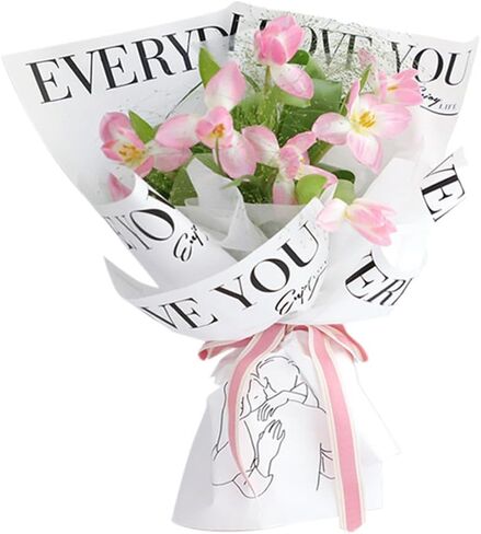 Ibluelover 20 ورقة زهرة التفاف الورق باقة الالتفاف الأسود مقاوم للماء الزهور غلاف التغليف هدية لتخرج الزفاف عيد الحب in Kuwait