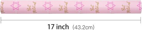 RUSPEPA Wrapping Paper Roll - Mini Roll - Pink Star of David Design Great for Bat Mitzvah, Party and Holiday - 17 Inches X 32.8 Feet in Saudi Arabia