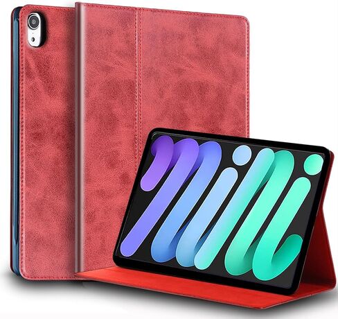 for Ipad Mini 7th Gen A17 Pro Case 2024 and Mini 6th Generation 8.3 inch 2021 Genuine Leather Cover Protective Shell,Auto Wake/Sleep.Brown in Saudi Arabia
