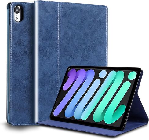 for Ipad Mini 7th Gen A17 Pro Case 2024 and Mini 6th Generation 8.3 inch 2021 Genuine Leather Cover Protective Shell,Auto Wake/Sleep.Brown in Saudi Arabia