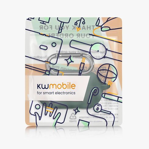 kwmobile Silicone Cover Compatible with Beats Solo Buds - Case Cover Stick-On Skin with Clip - Black in Kuwait