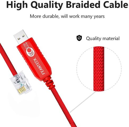 USB إلى AJ2.5 Cable 940-0299A Console Console Cable لـ APC UPS ، بطاقة إدارة APC AP9630 AP9631 و AP9635 (APC الجزء رقم 940-0299 (1.8 م)) ، 6ft ، أحمر ، أحمر in Kuwait