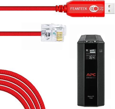 USB إلى AJ2.5 Cable 940-0299A Console Console Cable لـ APC UPS ، بطاقة إدارة APC AP9630 AP9631 و AP9635 (APC الجزء رقم 940-0299 (1.8 م)) ، 6ft ، أحمر ، أحمر in Kuwait