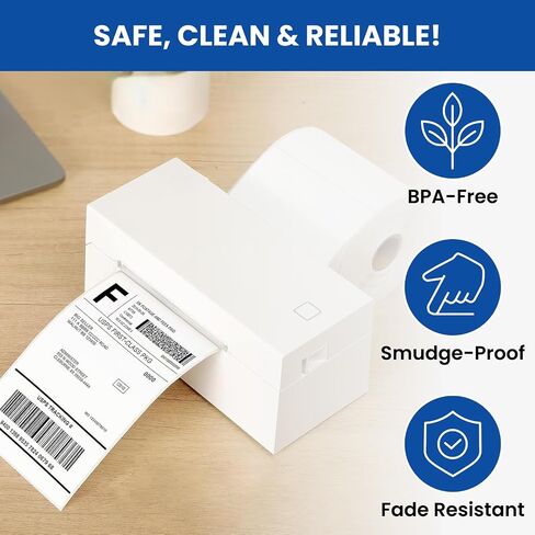 1 Stack of 500, 4x6 Thermal Direct Shipping Fanfold White Label Stack for Mailing Perforated,Strong Adhesive, Commercial Grade Compatible with Printer Like Rollo, MUNBYN, Zebra, Polono,iDRPT in Saudi Arabia
