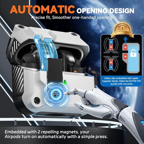 Secure Lock Case for Samsung Galaxy Buds3 Pro and Galaxy Buds 3 (2024), Drop-Proof Hard Cover with Cleaning Kit and Keychain, Galaxy Buds 3 Pro Accessories, Auto-Open in Kuwait