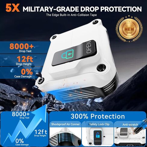 Secure Lock Case for Samsung Galaxy Buds3 Pro and Galaxy Buds 3 (2024), Drop-Proof Hard Cover with Cleaning Kit and Keychain, Galaxy Buds 3 Pro Accessories, Auto-Open in Kuwait