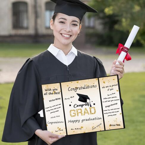 التخرج دفتر ضيوف 2025 فئة زخارف التخرج من الذهب الأسود من 2025 تخرج التخرج الأسود كتاب التخرج دفتر الزوار هدايا الخريجين لوحة تسجيل الخريج لصالح حفل ​​التخرج in Kuwait