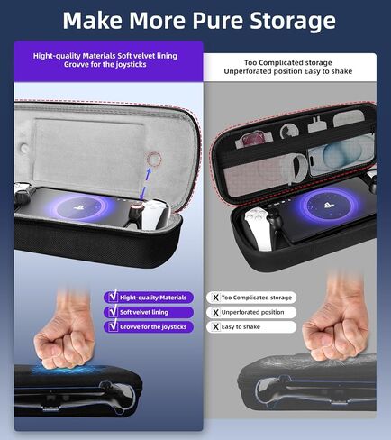QUAGGY 3-in-1 Accessoris Kit Compatible with Playstation Portal, EVA Carrying Case for PS Portal with Silicone Protective Cover with stand, 2 Pack Screen Protectors,Protective Shell Portable Travel Handbag for PS5 Portal Remote Player(white) in Saudi Arabia