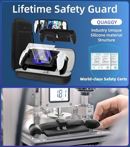 QUAGGY 3-in-1 Accessoris Kit Compatible with Playstation Portal, EVA Carrying Case for PS Portal with Silicone Protective Cover with stand, 2 Pack Screen Protectors,Protective Shell Portable Travel Handbag for PS5 Portal Remote Player(white) in Saudi Arabia
