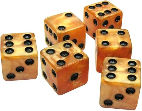 Set of (6) 16mm D6 Dice Marbleized Standard Squared Corners ... Plus Black Velvet Cloth Pouch Bag (Green) in Saudi Arabia