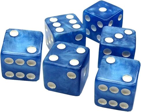 Set of (6) 16mm D6 Dice Marbleized Standard Squared Corners ... Plus Black Velvet Cloth Pouch Bag (Green) in Saudi Arabia