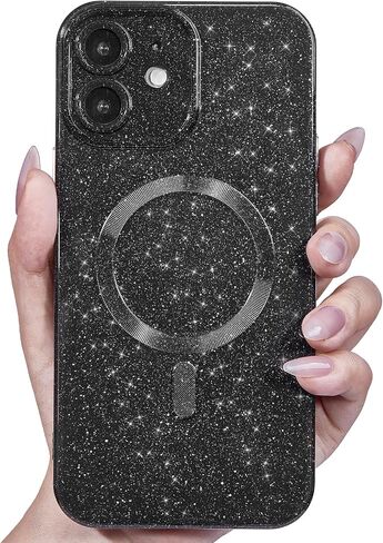 Glitter Case for iPhone 15 Pro Max Phone Case Magnetic Compatible with Magsafe, Sparkle Bling Shiny Cute Girly Design, Aesthetic Slim Soft TPU Mag Cover for Women Girl, Neon Hot Pink in Kuwait