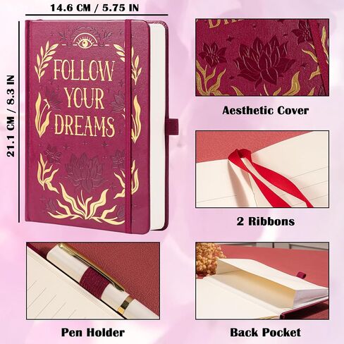 College Rule Notebook for Women Men, 318 Numbered Pages Journal, A5 Butterfly Floral Journals for Writing, Aesthetic Notebooks, Work School Note Taking, 5.4" x 8.4" in Saudi Arabia
