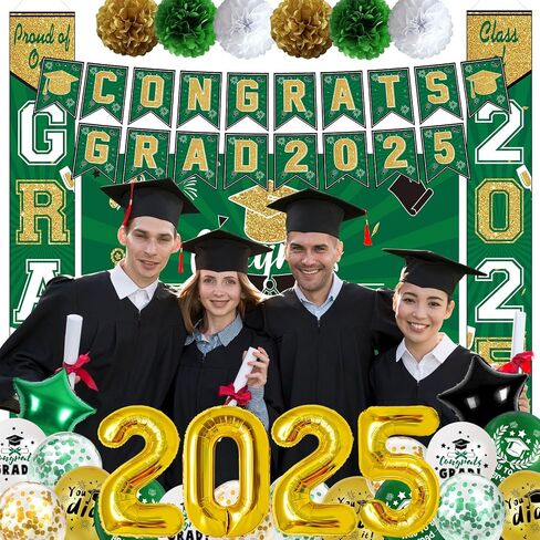 Ouddy Life Purple and Gold Decorations Class of 2025 ، 61pcs حفلات التخرج لحفلات التخرج تهانينا خلفية بانر باب الشرفة الأرجواني الذهب النجمة بالون للكلية الحرم الجامعي ديكور المدرسة in Saudi Arabia