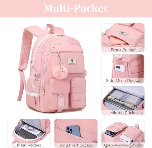 Caoroky knight Women Backpack for Girls Kids Elementary School Bag College Bookbags Laptop Backpacks Travel Dayapck Rucksack (Black, Large) in Saudi Arabia