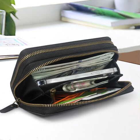 Harryshell Compatible with Samsung Galaxy S25+ Plus Case Wallet Multi Zipper Detachable Removable Cover Purse with Card Slots Holder Mirror Crossbody Wrist Strap for 6.7 inch (Crocodile Teal) in Kuwait