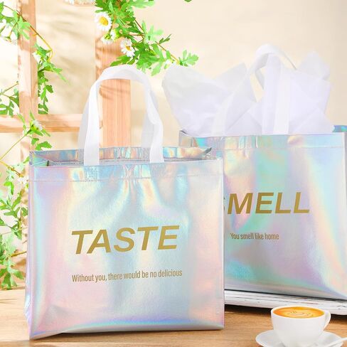 Sweetude 5 Senses Gift Bags for Him Her with Handles Tissue Paper for Mothers Fathers Day Wedding Anniversary Birthday Party(Iridescent) in Kuwait