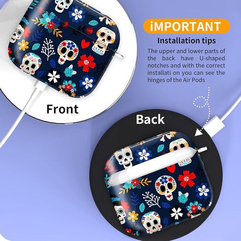 Compatible with AirPods 4th Generation Case 2024, Shockproof Cover with Golden Buckle for Women & Girls, Protective Anti-Drop Design(Cute Cartoon Flower) in Kuwait