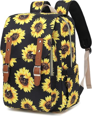 حقيبة الظهر Daisy Laptop for Women Girls ، 15.6 بوصة على الظهر المدارس الكلية السفر Daypack غير الرسمية (أسود) in Kuwait