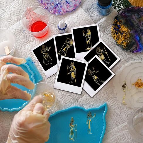 OLYCRAFT 9pcs 1.6x1.6 Inch Gods of Egypt Metal Stickers Egyptian Characters Self Adhesive Gold Stickers Egypt Theme Metal Gold Stickers for Scrapbooks DIY Resin Crafts Phone Decor in Saudi Arabia