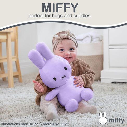 KIDS PREFERRED Miffy Plush Toy, 14 Inch Sitting Dutch Bunny Plush by Dick Bruna, Soft Boa Rabbit Bunny Stuffed Animal Plushie Doll for Girls and Boys - White in Saudi Arabia