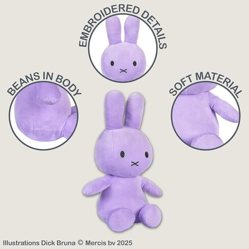 KIDS PREFERRED Miffy Plush Toy, 14 Inch Sitting Dutch Bunny Plush by Dick Bruna, Soft Boa Rabbit Bunny Stuffed Animal Plushie Doll for Girls and Boys - White in Saudi Arabia