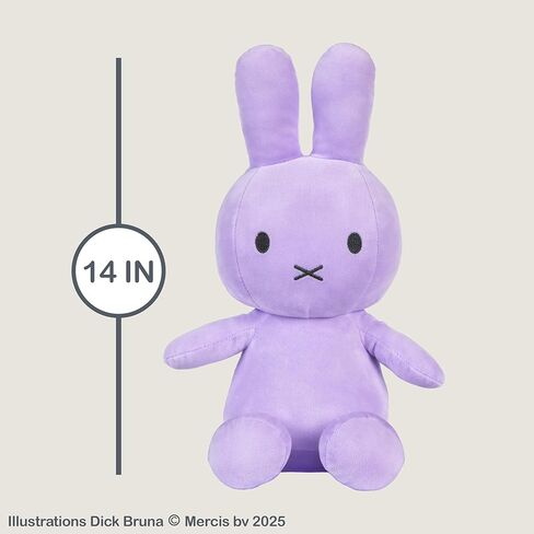 KIDS PREFERRED Miffy Plush Toy, 14 Inch Sitting Dutch Bunny Plush by Dick Bruna, Soft Boa Rabbit Bunny Stuffed Animal Plushie Doll for Girls and Boys - White in Saudi Arabia