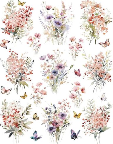 Pink Floral Arrangements Rice Paper, 11.5 x 14.5 inch (1pc) – Mulberry Paper for Decoupage Scrapbooking Cards Crafts by Craft Kreatively in Saudi Arabia