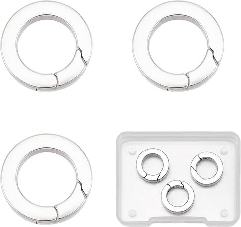 UniCraftale 3pcs حلقات بوابة الربيع من الفولاذ المقاوم للصدأ الربيع المفاجئة خطافات المشبك المشتات carabiner مقاطع جولة o حلقات المشبكات مشبك مفاتيح المعاد in Saudi Arabia