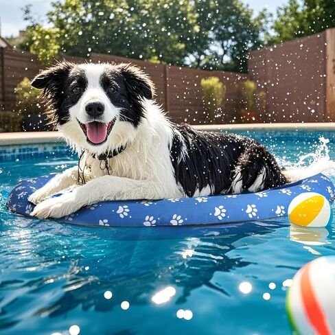 Inflatable Dog Float for Small Dogs, Up to 60 Lbs, Foldable & Puncture-Resistant Doggy Float for Pool, Portable Dog Float Bed Pet Swimming Accessory, Pet-Friendly Outdoor Fun, Blue in Saudi Arabia