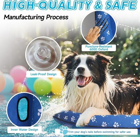Inflatable Dog Float for Small Dogs, Up to 60 Lbs, Foldable & Puncture-Resistant Doggy Float for Pool, Portable Dog Float Bed Pet Swimming Accessory, Pet-Friendly Outdoor Fun, Blue in Saudi Arabia