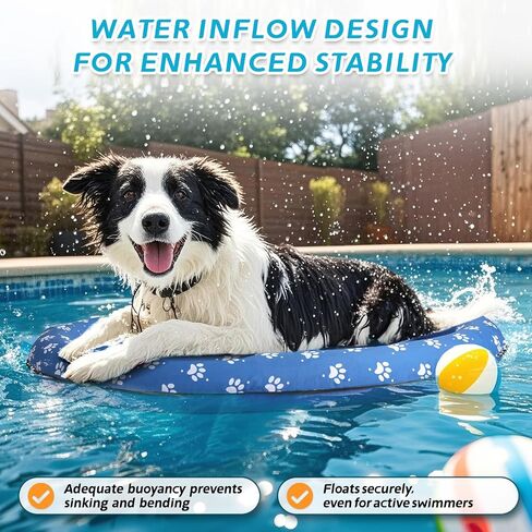 Inflatable Dog Float for Small Dogs, Up to 60 Lbs, Foldable & Puncture-Resistant Doggy Float for Pool, Portable Dog Float Bed Pet Swimming Accessory, Pet-Friendly Outdoor Fun, Blue in Saudi Arabia