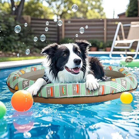 Inflatable Dog Float for Small Dogs, Up to 60 Lbs, Foldable & Puncture-Resistant Doggy Float for Pool, Portable Dog Float Bed Pet Swimming Accessory, Pet-Friendly Outdoor Fun, Blue in Saudi Arabia
